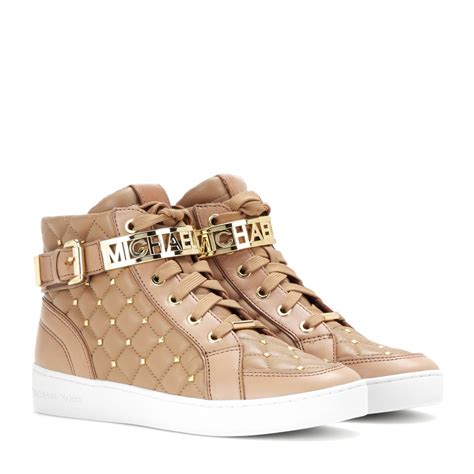 michael kors glam essex high top trainers|Michael Kors rose gold trainers.